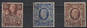 Britain GB 1939-48 SG476 SG478(b) Ultramarine SG 478c high value KGVI defins FU - Picture 1 of 2