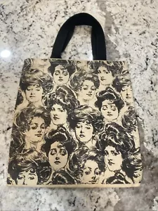 Vintage Tote Bag Retro 60s Print Charles Dana Gibson "design For Wallpaper" MCM - Picture 1 of 12