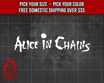Calcomanía con logotipo de Alicia en Cadenas para pegatina con logotipo de banda de coche para ventana de computadora portátil Foto 1 de 4