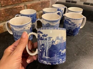~AS IS~ 8 Spode BLUE ROOM COLLECTION Coffee Mug Lot~ Various Patterns~See Pics! - Picture 1 of 23