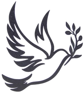 Dove of Peace Olive Branch Wall Art Cutout Black Outline Hanging Sign Decor - Picture 1 of 4