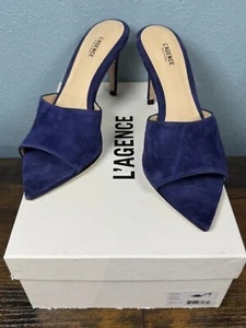 L’Agence Lolita Slides Blue Size 38 New In Box - Picture 1 of 8