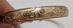 Vintage Asiatischer Armreif Armband Silber (nicht markiert) Drache und Phönix - Bild 1 von 12
