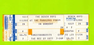 Beach Boys 1977 Unused Concert Ticket Forum, Los Angeles, CA - Picture 1 of 1