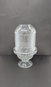 Lampada fata punto diamante vetro vichingo luce trasparente 2 pezzi portacandele, vintage - Foto 1 di 4