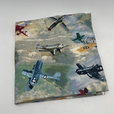 Tela de avión vintage por yarda mezcla de algodón estampado cielo artesanía proyectos de costura Foto 1 de 4
