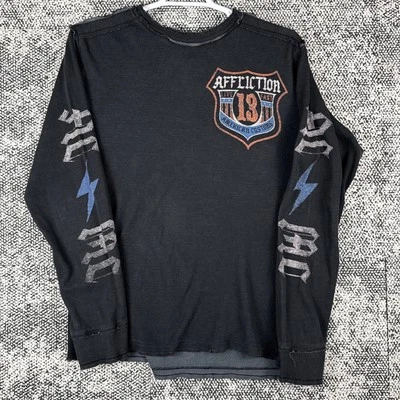 Camisa reversible manga larga Affliction American Customs para hombre 2XL tejido térmico Foto 1 de 4