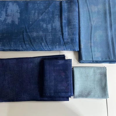 Moda Basic Grey BLUE Scrap Bag 4+ Yards (incl some WIDEBACK) - Image 1 of 4