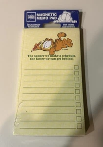 Vintage GARFIELD CASE Magnetic memo pad Paper faster we can get behind New 🐱 - Picture 1 of 5