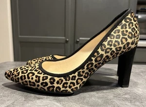 Sesto Meucci Size 8 Animal Print Heels Pumps Classic - Black Tan Leopard Cheetah - Picture 1 of 11