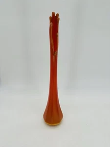 Vintage 1960s LE Smith Bittersweet Smoothie 20” Swung Swing Glass Vase MCM RARE - Picture 1 of 10