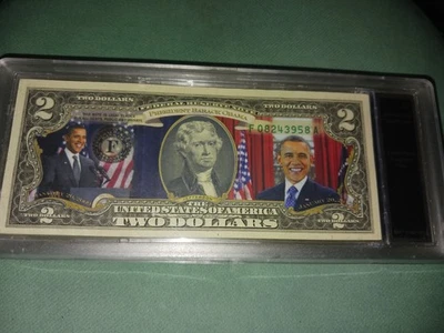  $2 BANK NOTE *BARACK OBAMA**COLORIZED Bank Note - Image 1 of 2