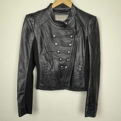 Bod & Christensen Faux Leather Moto Jacket Black Size S Edgy Grunge - Image 1 of 4