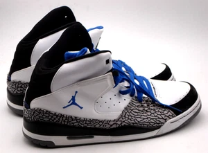 NIKE AIR JORDAN RETRO 2010 SHOES SIZE 14 WORN ONCE MICHAEL BASKETBALL BLACK/BLUE - Picture 1 of 6