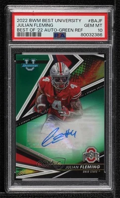 2022-23 Bowman U Best of Green Refractor /99 Julian Fleming PSA 10 GEM MT Auto - Image 1 of 2