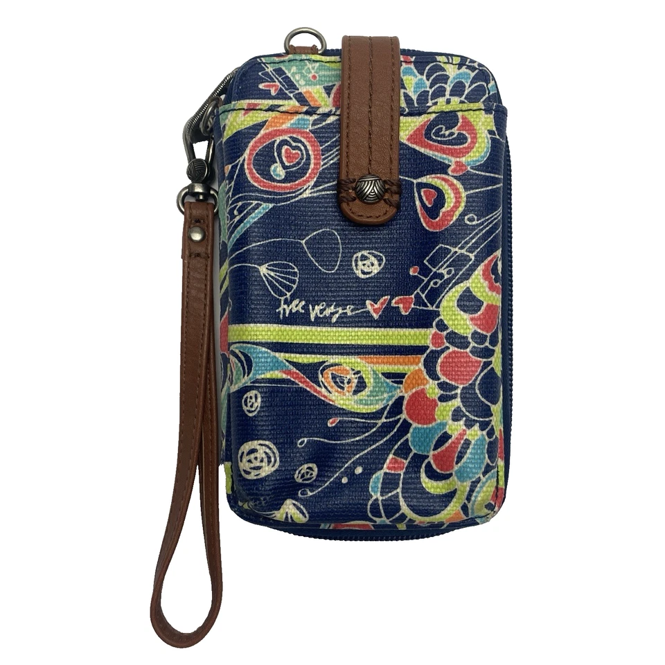 Cartera de teléfono Sakroots pulsera multicolor vegano estampado artista bolso boho Foto 1 de 4