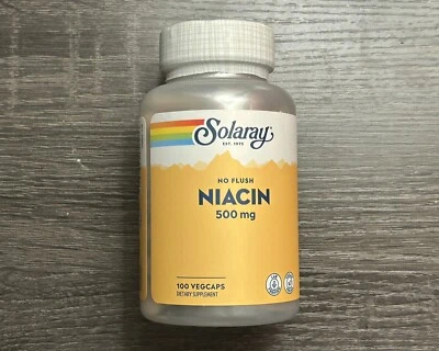 Solaray No Flush Niacin 500 mg 100 cápsulas vegetales nuevo Foto 1 de 4