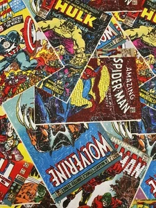 Avengers fabric UK fat quarter 56cm x 50cm approx 100% cotton comic book covers - Picture 1 of 2