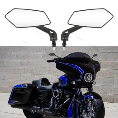 Черные зеркала заднего вида из пластика ABS для Harley Davidson Fatboy Custom Touring Motorcycle - Изображение 1 из 4