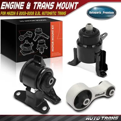 3x Engine Motor & Transmission Mount for Mazda 6 2006-2008 L4 2.3L Auto Trans. - Image 1 of 4