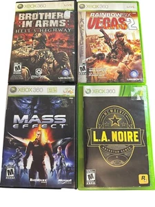 Xbox 360 Lot 4 Games Bundle- Brother in arm, Mass Effect, LA Noire, Rainbow 6 - Picture 1 of 17