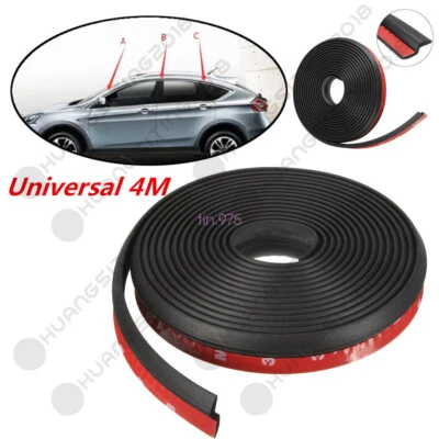 4M Black Z-shape Window Door Rubber Seal Weather Strip Hollow Car Weatherstrip - Image 1 of 4