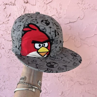 ANGRY BIRDS Snap Back Baseball Hat Adjustable Script - Image 1 of 4