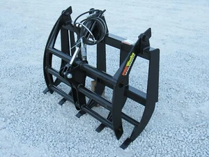 48" Compact Tractor Root Rake Clam Grapple Attachment Skid Steer Quick Attach - Picture 1 of 16