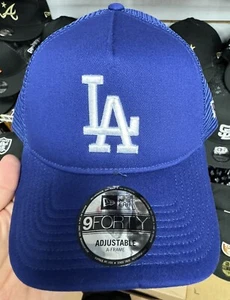 New Era Los Angeles 9Forty A Frame Snapback Trucker Hat Royal Blue - Picture 1 of 2