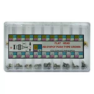 Chronograph Button Drive In Watch Pusher Flat Head Push Type Crown 54Pcs Set - Picture 1 of 10