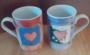 Kaffeetassen mit Herzen 2er Set Valentinstag Paare Geschenk - Bild 1 von 3