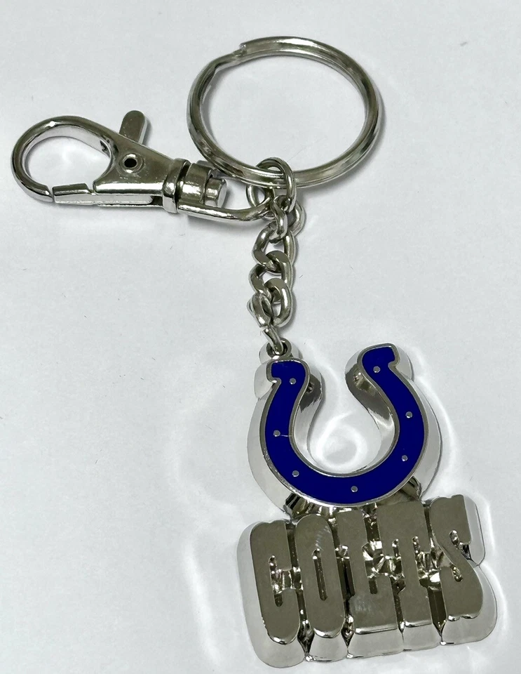 Indianapolis Colts Keychain NFL Football Snap Hook . - Image 1 of 1