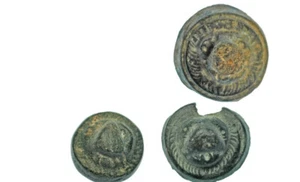 Tres clavos leontomorfos circulares Romanos - Imagen 1 de 3
