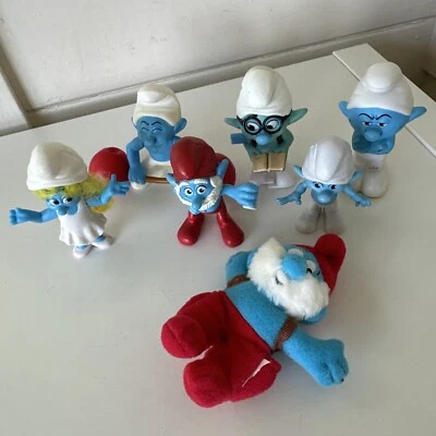 Smurfs Bulk of 7 Toys ,6xAction Figures McDonald 2011 & 2013 &Soft Toy 2000 - image 1 of 4