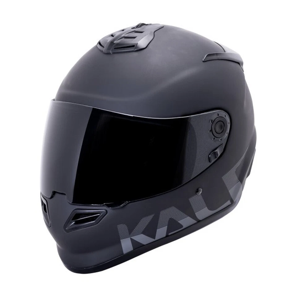 Casco de motocicleta Kali Protectives Catalyst negro mate liso con logotipo para adultos Foto 1 de 1
