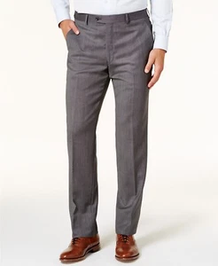 $200 Michael Kors Men'S Gray Flat Front Suit Dress Pants Trousers 35 W 36 L - Picture 1 of 5