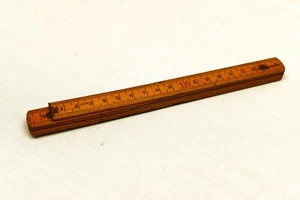 Vintage Wooden Folding Ruler One Meter Made In London Scale Collectibles Old " - Picture 1 of 4