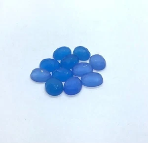 AAA Natural Blue Chalcedony Oval Rose Cut Loose Gemstone For Making All Jewelry - Picture 1 of 16