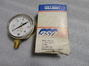 (6) USG Ametek P612K 30 PSI 2-1/2" PSI Gauges 1/4 NPT LM - Picture 1 of 3