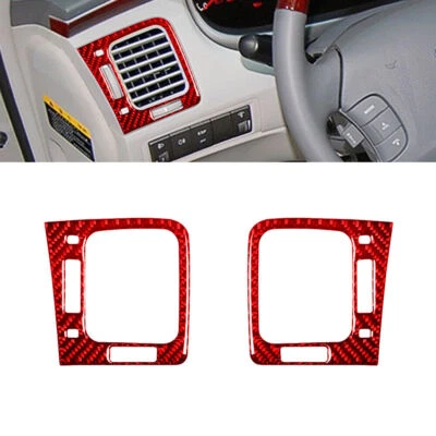 For Hyundai Azera 2006-11 Red Carbon Fiber Dashboard Side Air Vent Outlet Cover - Изображение 1 из 4