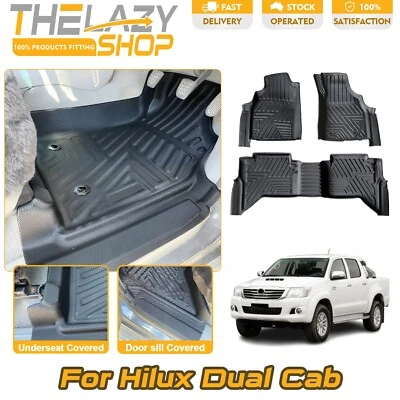 5D TPE Floor Mats for Toyota Hilux Dual Cab 2005-2015 Car Mat Door Sill Covered - image 1 of 4
