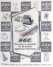 G.E.C. for all Home Electric Appliances ADVERT : Small 1951 Print 670/117