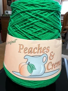 Peaches & Creme Cotton Yarn, 14 Oz. Cone, #62 Emerald Green Made in USA - Picture 1 of 4