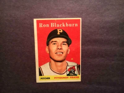 1958 Topps Pittsburgh Pirates Baseball Card  Ron Blackburn RC -EX+NM-FREE SHIP - Image 1 of 2