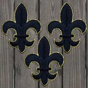 Large Fleur De Lis Embroidered Patch — 3-Pack — Iron On - Picture 1 of 1