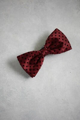 Italo Ferretti 勃艮第男式波点丝绸男式领结 — 第 1/4 张图片
