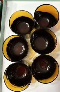 Vintage Braunglas Whiskygläser 6er Set - Bild 1 von 6