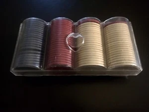 Vintage 84 Bakelite Interlocking Poker Chips with Plastic Carrier - Picture 1 of 9