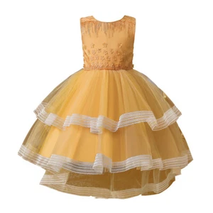 Kids Girls Bridesmaid Floral Lace Princess Dress Wedding Prom Gown Pageant Party - Picture 1 of 193
