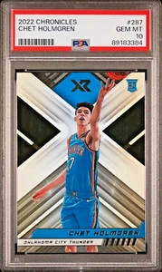CHET HOLMGREN 2022 PANINI CHRONICLES XR RC #287 [SILVER BASE]-PSA 10-OKC THUNDER - Picture 1 of 2